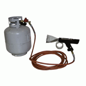 Gun propane shrink wrap minimizes packaging times.